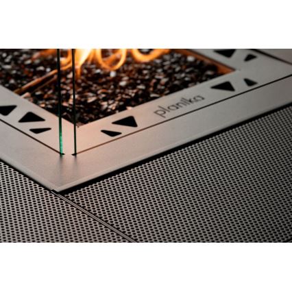 Planika - Vonkajší plynový krb 79,7x90 cm 10kW 1xAAA čierna + ochranný kryt