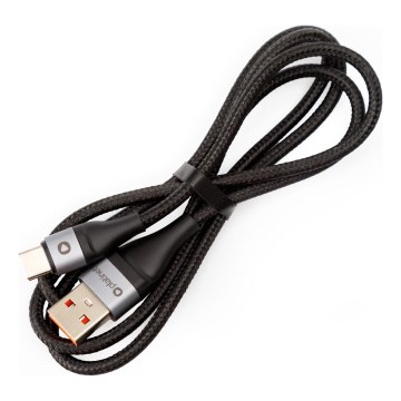 Pletený USB kábel USB-A / USB-C konektor 18W 1m čierna