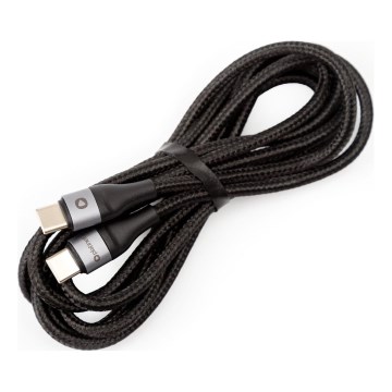 Pletený USB kábel USB-C / USB-C konektor 42W 2m čierna