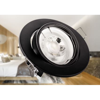 Podhľadové svietidlo 1x GU10/MR16/10W/230V, priemer 9 cm, čierne