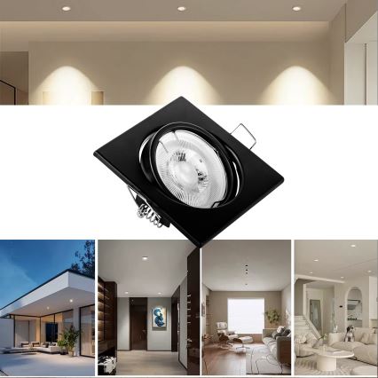 Podhľadové svietidlo 1xGU10/MR16/10W/230V 9x9 cm čierne