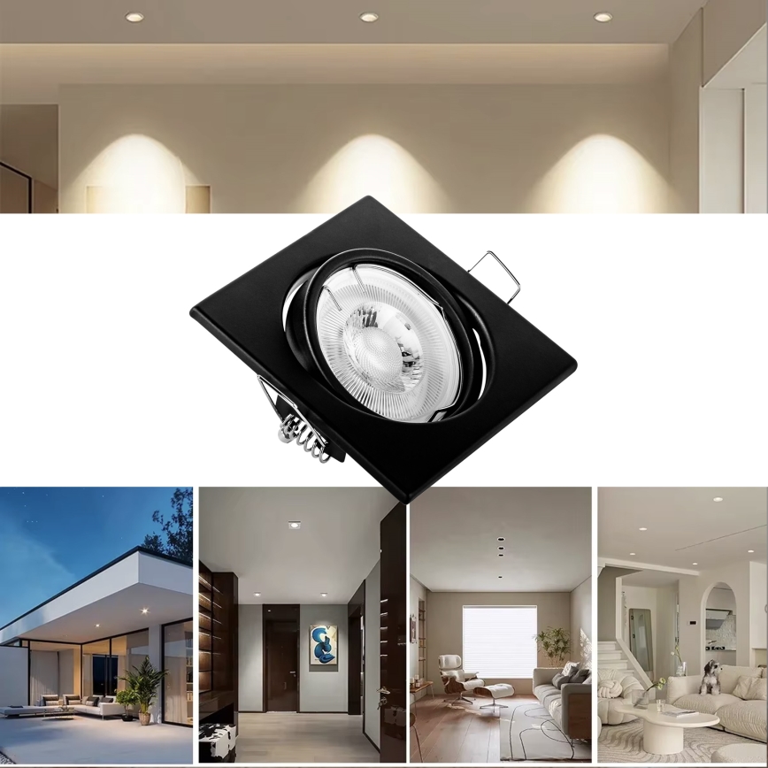 Podhľadové svietidlo 1xGU10/MR16/10W/230V 9x9 cm čierne