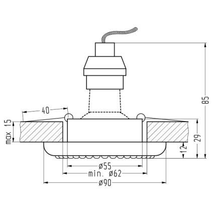 Podhľadové svietidlo SOC 1xGU10/50W/230V čierna