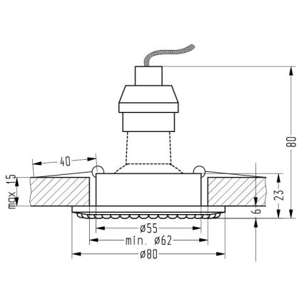 Podhľadové svietidlo SOC 1xGU10/50W/230V