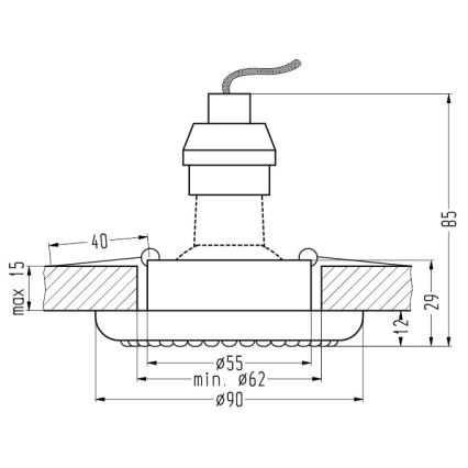 Podhľadové svietidlo SOC 1xGU10/50W/230V