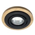 Podhľadové svietidlo TOBBY 1xGU10/20W/230V pr. 11,5 cm dub/čierna