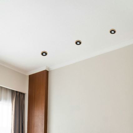 Podhľadové svietidlo TOBBY 1xGU10/20W/230V pr. 11,5 cm dub/čierna