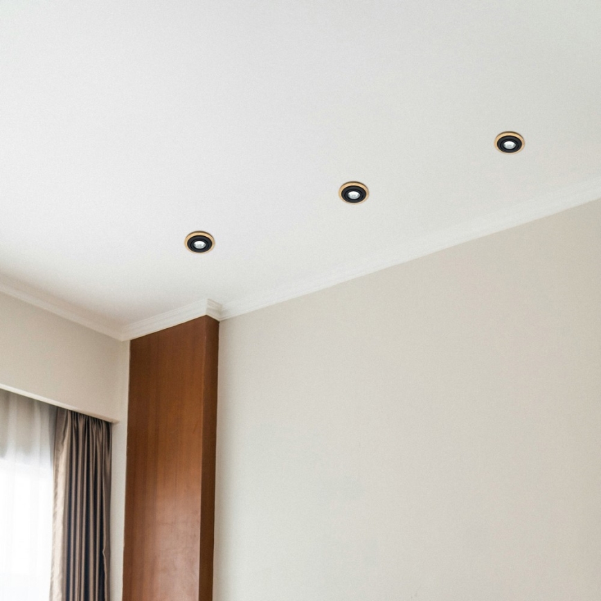 Podhľadové svietidlo TOBBY 1xGU10/20W/230V pr. 11,5 cm dub/čierna