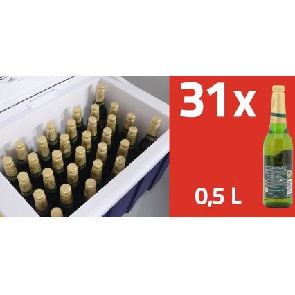 Pojazdný chladiaci box 60 W, 230/12 V, 50 l modrá/žltá