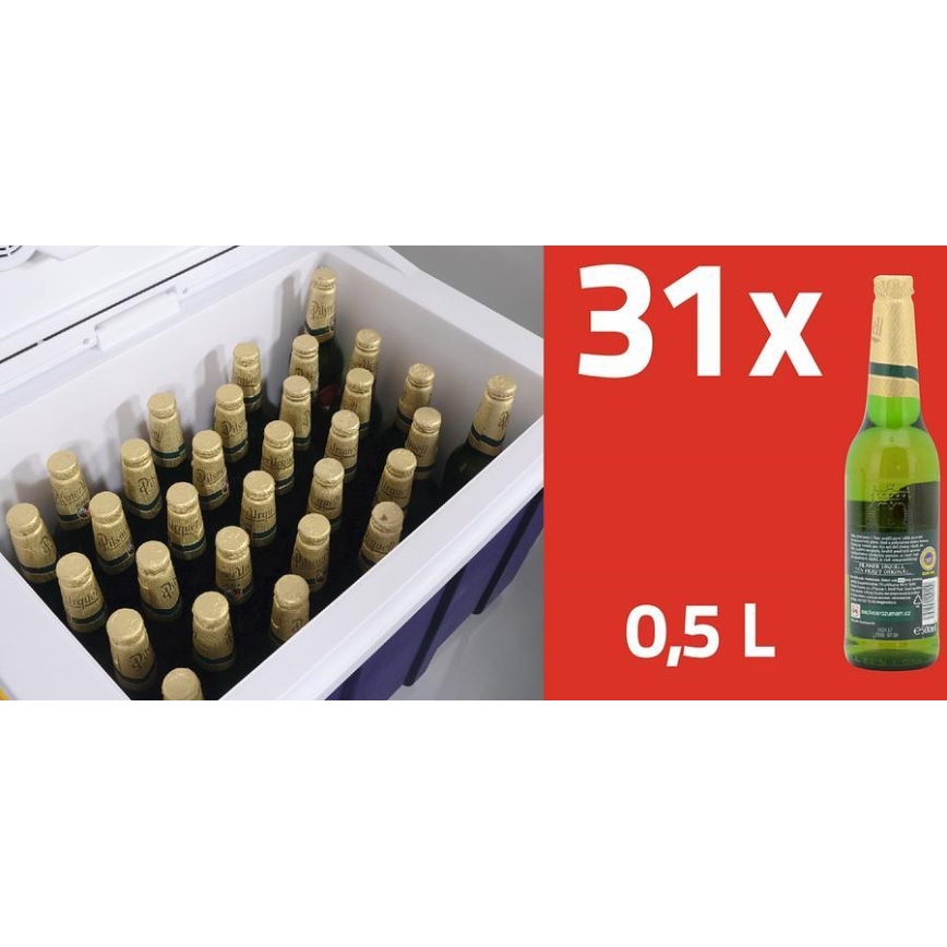 Pojazdný chladiaci box 60 W, 230/12 V, 50 l modrá/žltá