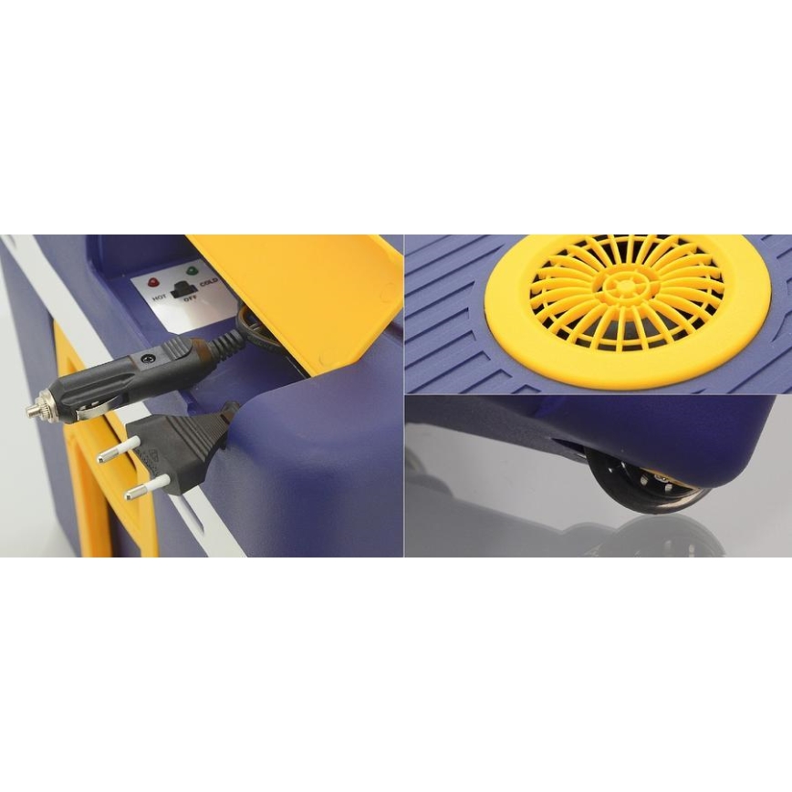 Pojazdný chladiaci box 60 W, 230/12 V, 50 l modrá/žltá