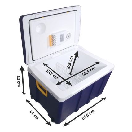 Pojazdný chladiaci box 60 W, 230/12 V, 50 l modrá/žltá