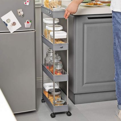 Pojazdný úložný vozík MARGE sivý