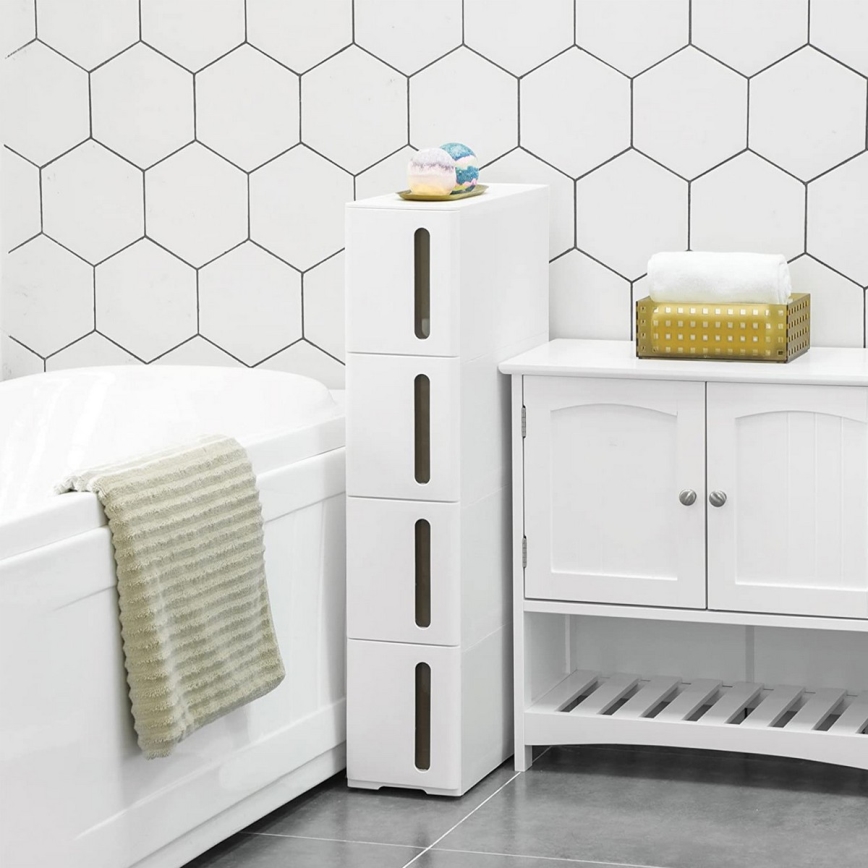 Policový regál MARGE biely/hnedý