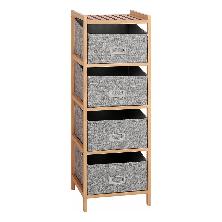 Policový regál s boxami REG 83x28 cm béžová