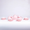 Porcelánová 15-dielna kávová súprava, ružová