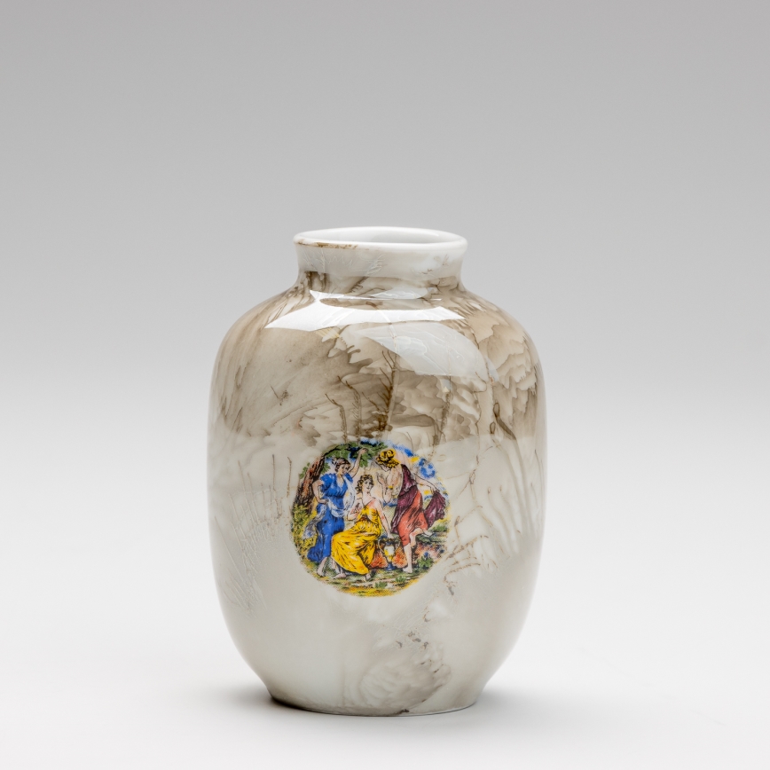 Porcelánová váza 12,5x9 cm hnedá grácie