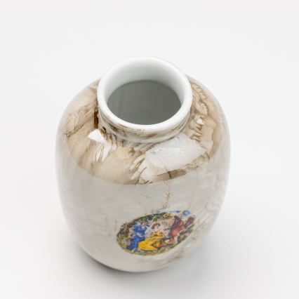 Porcelánová váza 12,5x9 cm hnedá grácie