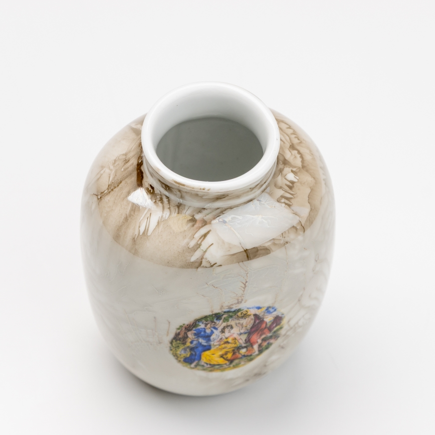 Porcelánová váza 12,5x9 cm hnedá grácie