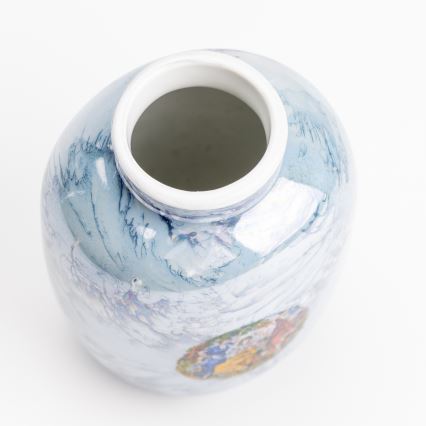 Porcelánová váza 12,5x9 cm perleťová modrá grácie