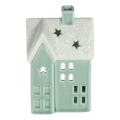 Porcelánový domček na sviečku 11,1 cm mintová