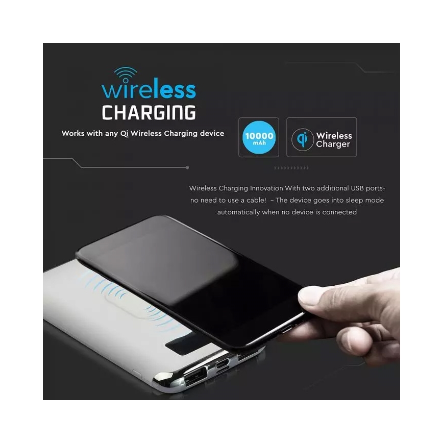 Power Bank 10 000 mAh/3,7V s bezdrôtovým nabíjaním