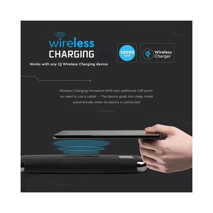 Power Bank 10 000 mAh/3,7V s bezdrôtovým nabíjaním