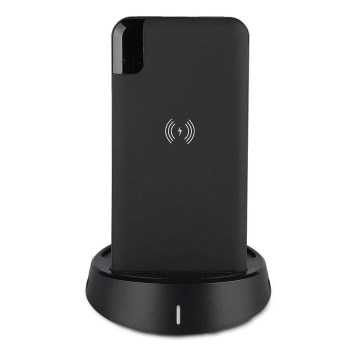 Power Bank 8000mAh/3,7V s bezdrôtovým nabíjaním čierna Power Bank 8000mAh/3,7V s bezdrôtovým nabíjaním čierna