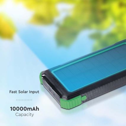 Power Bank solárna Power Delivery 10000mAh/10W/5V čierna