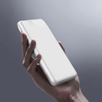 Powerbanka 10000 mAh 10W Power Delivery 2xUSB-C + 1xUSB-A biela