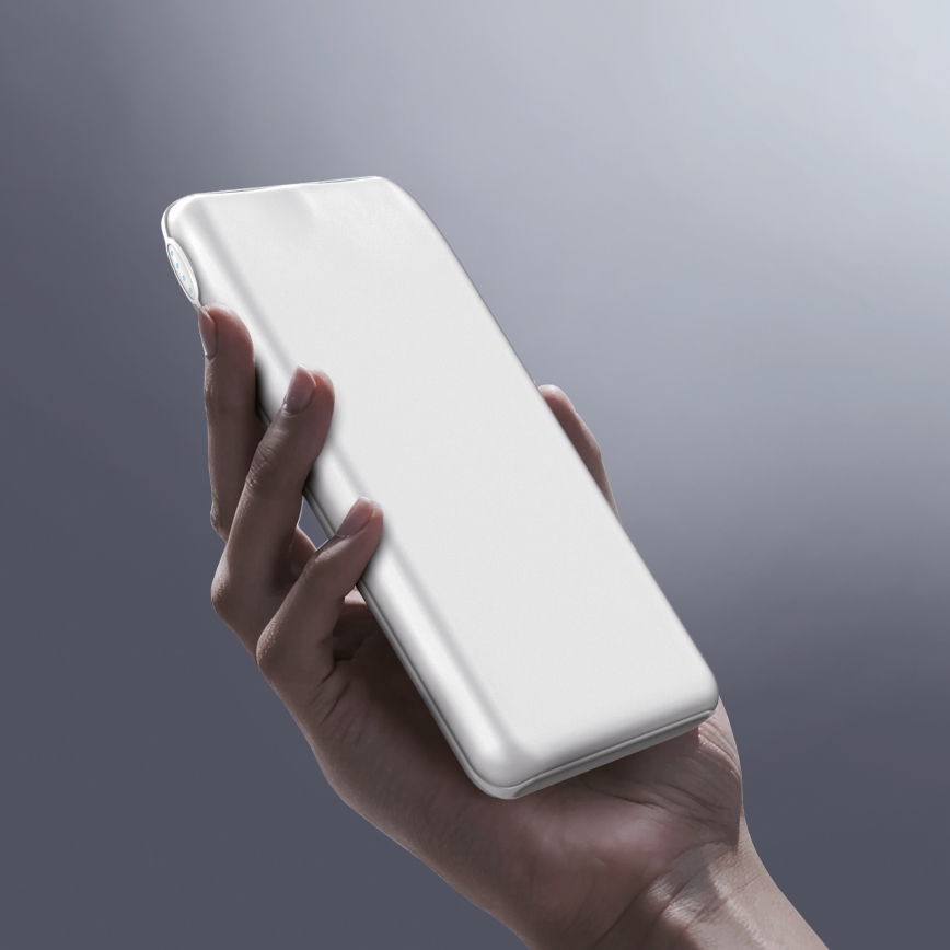 Powerbanka 10000 mAh 10W Power Delivery 2xUSB-C + 1xUSB-A biela