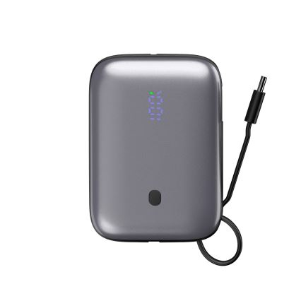 Powerbanka 10000 mAh 20W Power Delivery Compact s vstavaným navíjacím USB-C káblom 1m čierna
