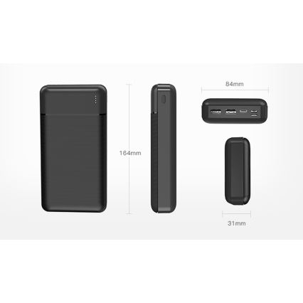 Powerbanka 30000 mAh 3,7V čierna