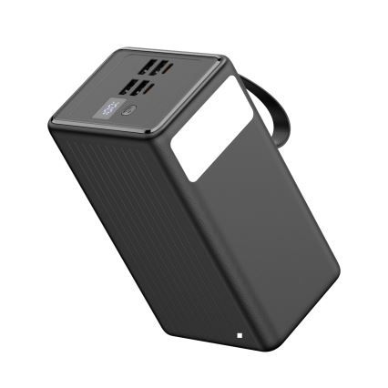 Powerbanka 70000 mAh 20W Power Delivery 4xUSB-A + 2xUSB-C s LED baterkou a USB-C káblom 1m čierna