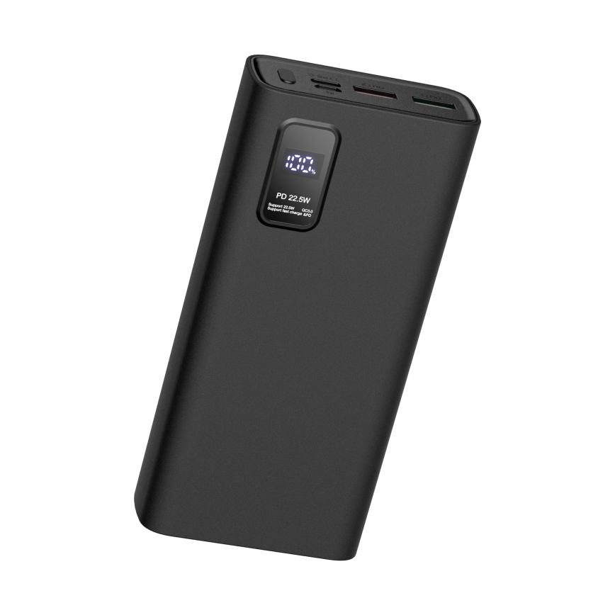 Powerbanka s LED displejom Power Delivery 20000 mAh 3,7V čierna