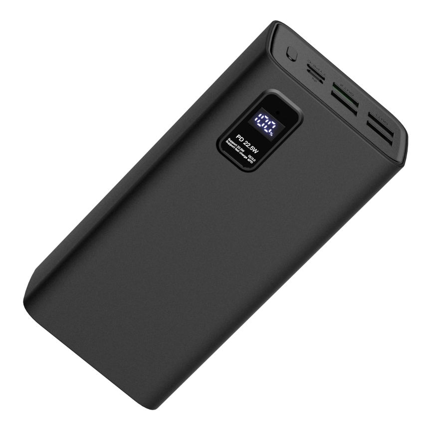 Powerbanka s LED displejom Power Delivery 30000 mAh 3,7V čierna
