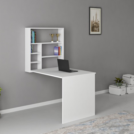 Pracovný stôl s policou SEDIR 154,2x90 cm biela