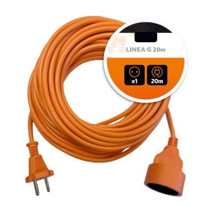 Predlžovací kábel LINEA G 1Z 20 m oranžový