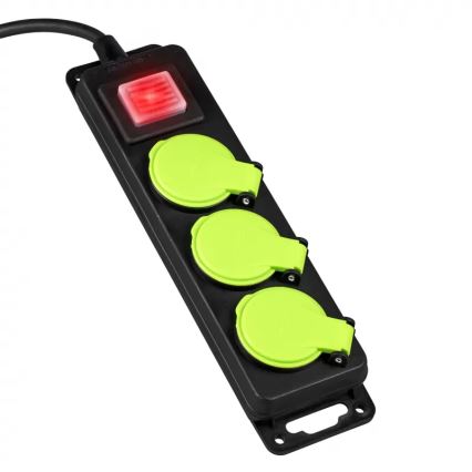 Predlžovací kábel s vypínačom, 3 zásuvky, 10 m, IP44