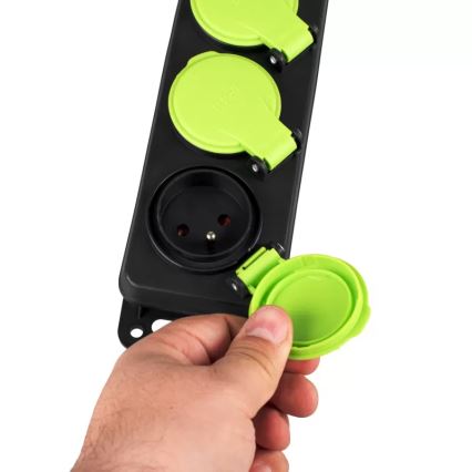 Predlžovací kábel s vypínačom, 3 zásuvky, 3 m, IP44