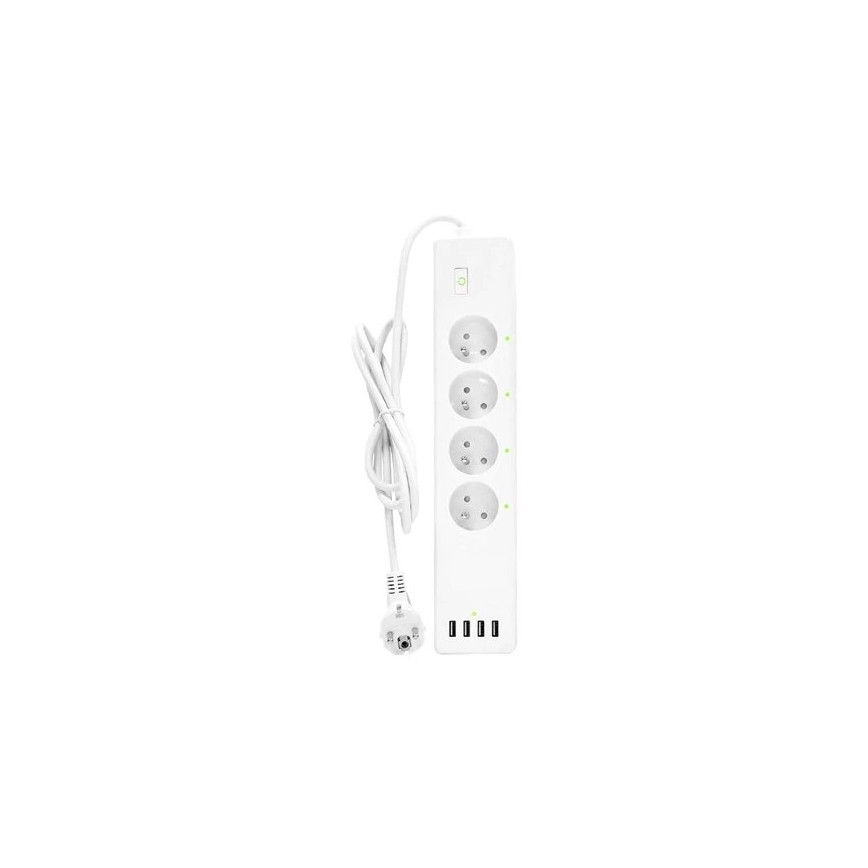 Predlžovací kábel s vypínačom SMART 1,8 m 4Z + 4xUSB Wi-Fi Tuya