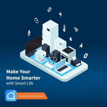 Predlžovací kábel s vypínačom SMART 1,8 m 4Z + 4xUSB Wi-Fi Tuya
