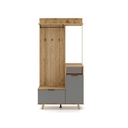 Predsieňová stena so zrkadlom SVEN hnedá/grafit