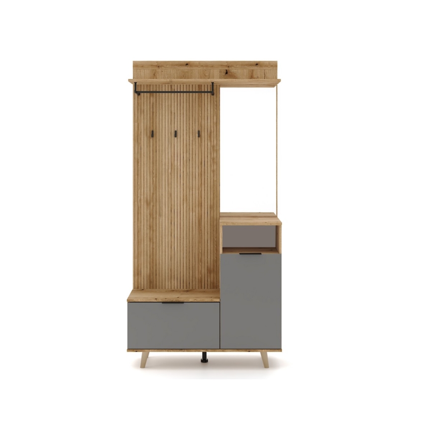 Predsieňová stena so zrkadlom SVEN hnedá/grafit