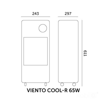Prenosný ochladzovač vzduchu VIENTO COOL-R 65W/230V čierny + diaľkové ovládanie