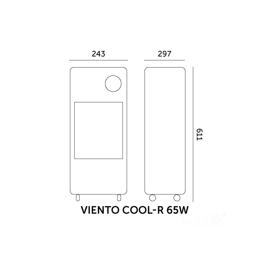 Prenosný ochladzovač vzduchu VIENTO COOL-R 65W/230V čierny + diaľkové ovládanie