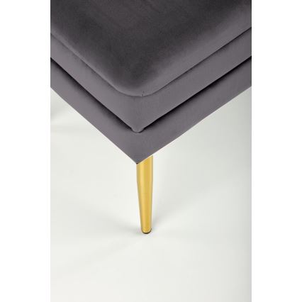 Prešívaná lavica s úložným priestorom VELVA 37x78 cm šedá/zlatá