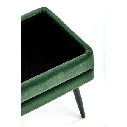 Prešívaná lavica s úložným priestorom VELVA 37x78 cm zelená/čierna