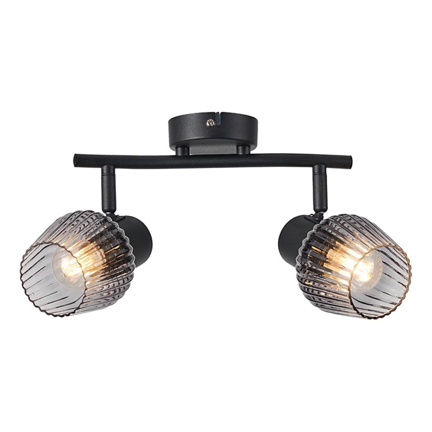 Prezent 14101 - Bodové svietidlo OASIS 2xE27/60W/230V čierna/dymová