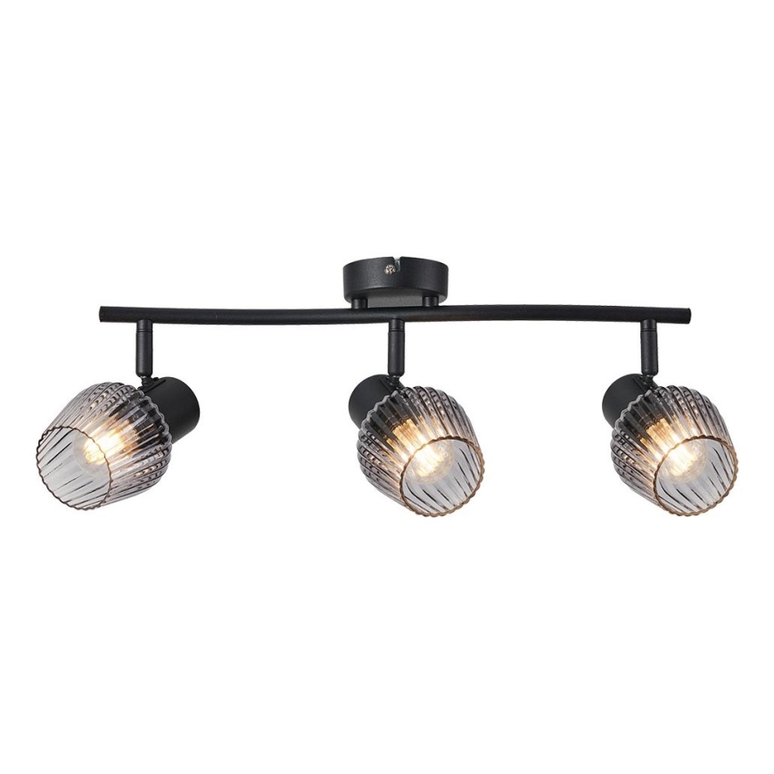 Prezent 14102 - Bodové svietidlo OASIS 3xE27/60W/230V čierna/dymová